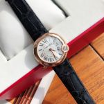 Ballon Balnc De Cartier 30*8.4MM Cal.157 Quartz Movement Black Bracelet Watch